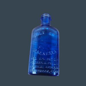 Vintage Blue Milk Of Magnesia Bottle By Chas H. Phillips Chemical Co. Embossed
